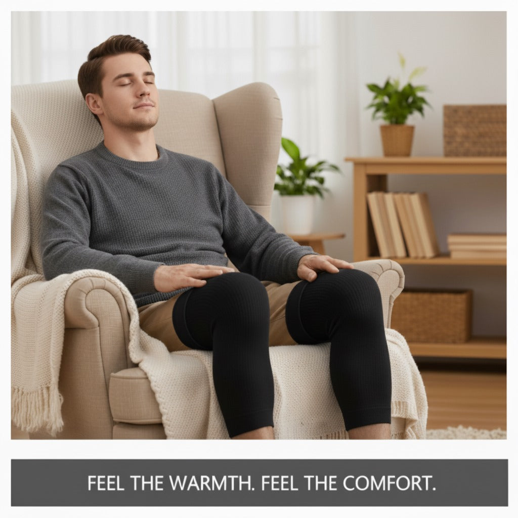 Knee Warmer for Winter – Wool Fleece Leg Support for Men & Women