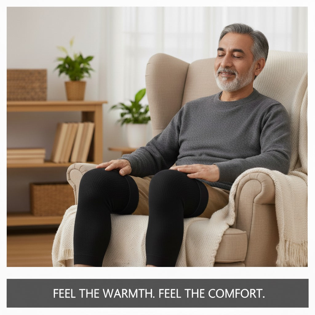 Knee Warmer for Winter – Wool Fleece Leg Support for Men & Women